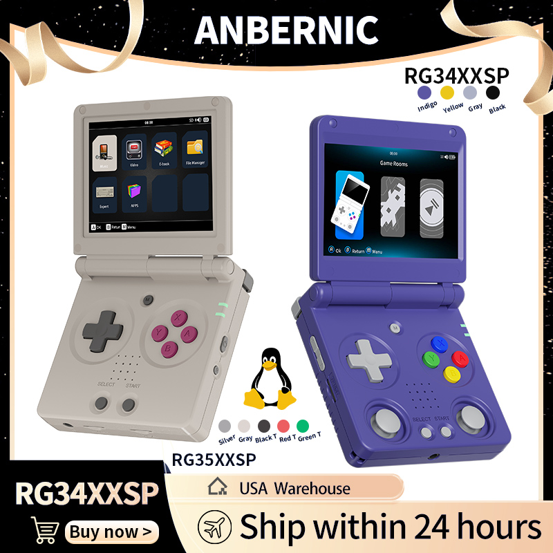 Retro Gaming Arcade Console - Anbernic RG34XXSP RG35XXSP Flip Handheld Game