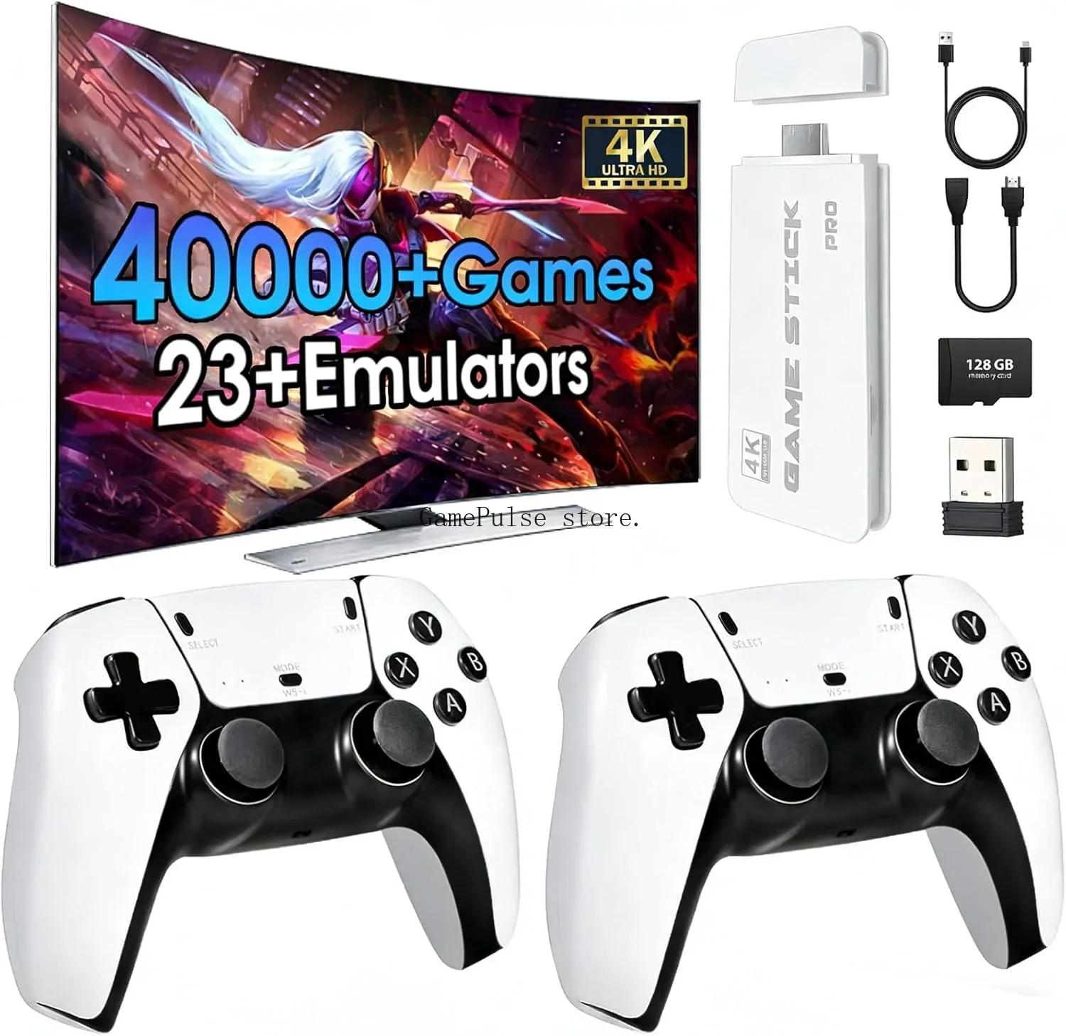 Retro Gaming Hdmi Stick - GamePulse Nieuwe Draadloze Retro Game Console,