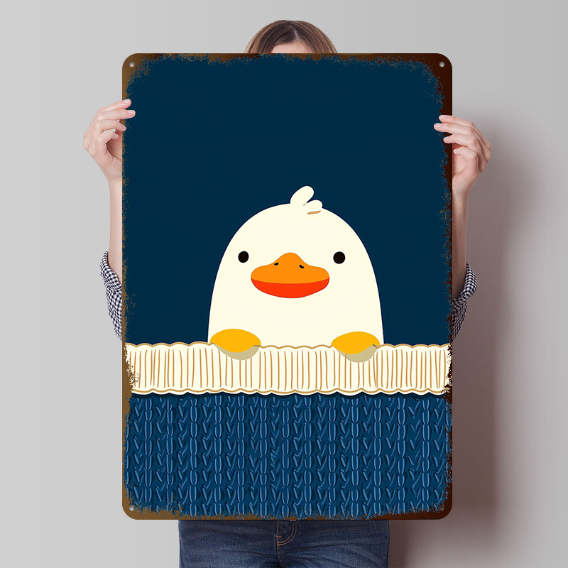 Background Retro Gaming - Schattige eend op een blauwe achtergrond