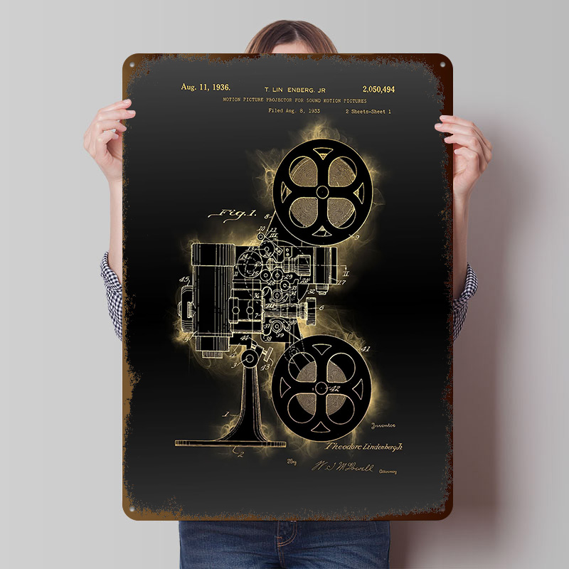 Retro Gaming And Projector - Motion Projector Patent Blik Posters Aanpasbare