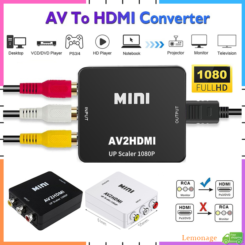 Retro Gaming And Projector - AV RCA naar HDMI Converter 1080P