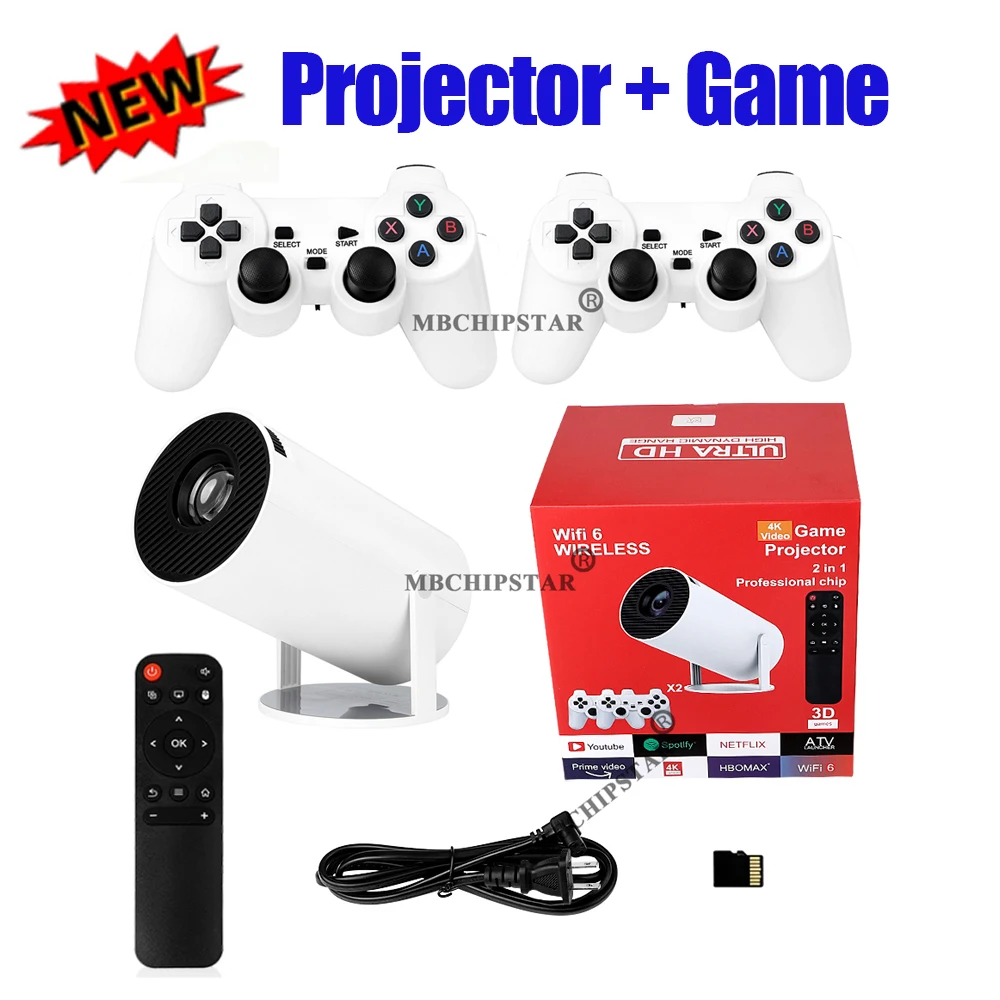Retro Gaming And Projector - H90PRO 4K Gaming Projector 19000+ 3D
