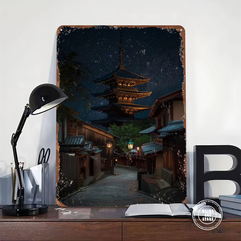 Kyoto Night Tinplate Poster Aa - Retro Gaming Kyoto recensie en prijs