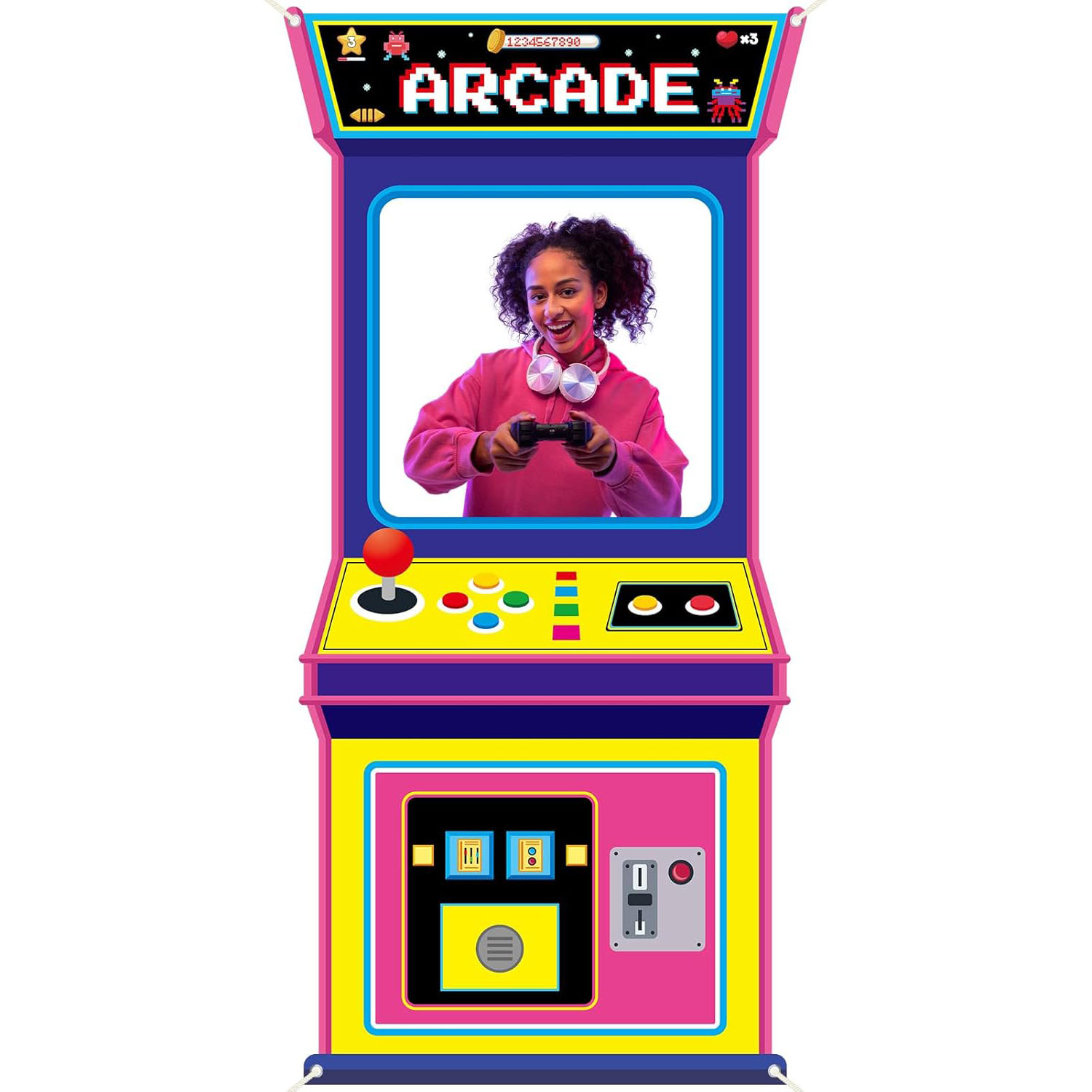 Stoffen Arcade Game Foto Achte - Background Retro Gaming recensie en prijs